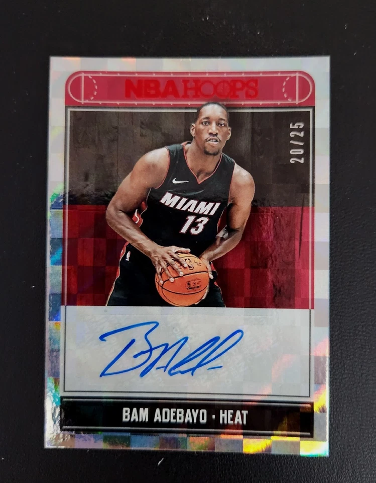 2017-18 Hoops Checkerboard /25 Bam Adebayo Rookie RC Auto Miami Heat  SSP - Image 1 of 2