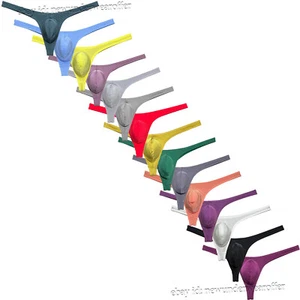 Sexy Men Ultra Thin Thong Underwear Ice Silk Tangas Classics Convex Pouch T-back - Picture 1 of 69