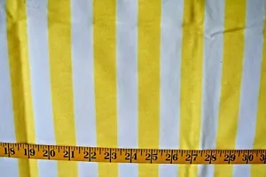 YELLOW & WHITE STRIPES SWEAT SHIRT COTTON POLY FABRIC NO STRETCH 34X58 INCHES - Picture 1 of 2