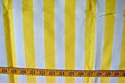 YELLOW & WHITE STRIPES  SWEAT SHIRT COTTON POLY FABRIC NO STRETCH  34X58 INCHES - Image 1 of 2