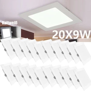 20x 9W LED Panel Einbaustrahler Deckenleuchte Spot Flach ultraslim Warmweiß 230V - Bild 1 von 12