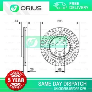 Brake Disc Front Orius Fits Vauxhall Vivaro 2014-2019 Renault Trafic 2014-2024 - Picture 1 of 12