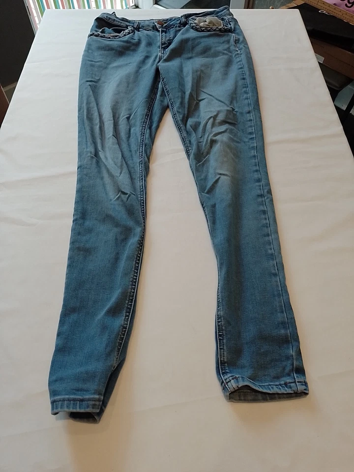 Ladies Jeans Dorothy Perkins 14 Zip Up Skinny Blue 22252 - Image 1 of 4