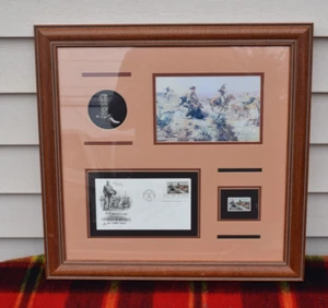 CHARLES M RUSSELL COWBOY ARTIST First Day Issue Stamp & Envelope Framed Plaque - Picture 1 of 7