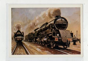 ZÜGE - 1932 LOKOMOTIVE IN FRANKREICH GOUACHE - Bild 1 von 2