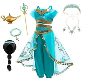Costume Bambina Carnevale Principessa Jasmine Aladdin Disney - varie taglie - Foto 1 di 2