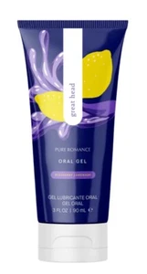 Pure Romance- GREAT HEAD- Oral Gel- Blueberry Lemonade- Relax Gag Reflex - Picture 1 of 4