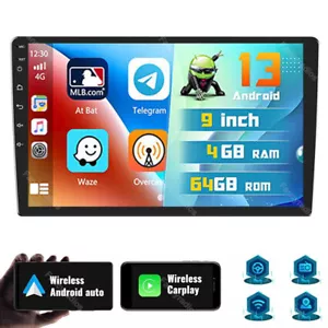 4G+64G Android 13.0 Apple Carplay Car Radio GPS Navi Double 2 Din Stereo WIFI - Picture 1 of 10