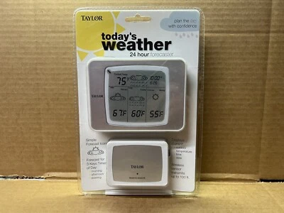 TAYLOR Today's Weather 24 Hour Forecaster w/ Wireless Remote Sensor NEW - Image 1 of 4