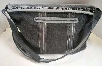 🔥Black Denim Purse~Animal Print~Adjustable~Ext. Zip~Antique Silver~17x12x4~#46 - Imagem 1 de 4