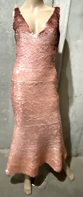 New Oscar de la Renta 2018 Paillette Sequin Embroidered Pink Long Midi Dress 0 - Image 1 of 4