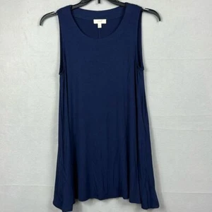 Cupio Blush Sleeveless Top Dark Blue Swing Womens Size Medium Viscose Spandex - Picture 1 of 8