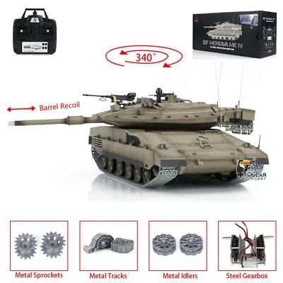 1:16 Merkava IDF MK IV 3958 HengLong RC Military Tank Infrared BB Shooting Toys - Image 1 of 4