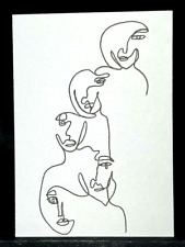 New ListingOriginal Aceo One Line Emotional Chaos Medium Marker on Paper Signed By Artist