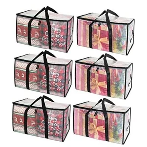  Oversized Moving Bags with Reinforced Handles, Heavy-Duty Storage 6-Pack Clear - Picture 1 of 7