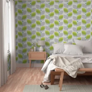 Wallpaper in Jungle flora-leaves-jumbo scale Designs by ottomanbrim 2 ft x 12 ft - Picture 1 of 5