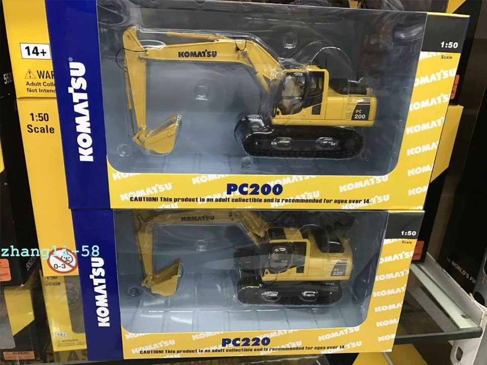 1/50 Scale Komatsu PC200 Excavator Vehicle Alloy Diecast Construction Model Toy - Image 1 of 4