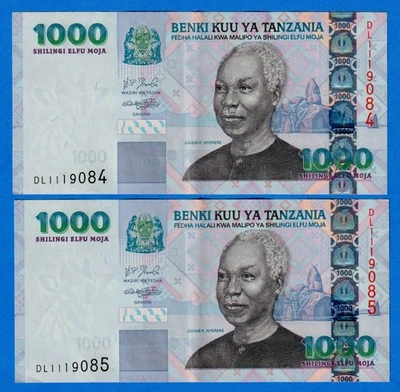 Tanzania 1000 Shillings  2006 P-36b  2 Consecutive Circulated Notes TZ#04 - Image 1 of 4