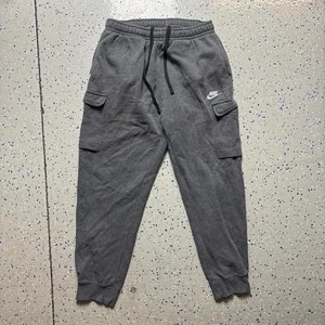 Nike Gray Cargo Sweatpants Drawstring Mens Medium Adjustable Waist Pockets - Picture 1 of 4