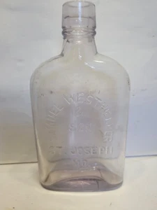 Samuel Westheimer & Sohn St. Joseph Mo Fine Local Whisky Flachmann, antike Flasche - Bild 1 von 6