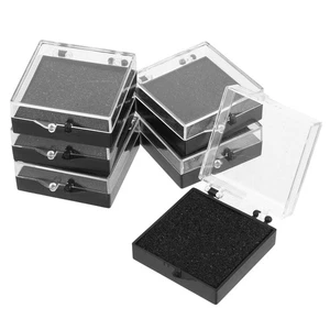6 Pcs Clear Display Case Badge Box Travel Pin Organizer Brooch Storage - Picture 1 of 12