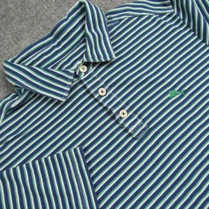 Camisa Tommy Bahama Para Hombre Grande Polo Zona Isla Azul Verde Rayas Manga Corta - Imagen 1 de 11