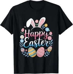 Happy Easter Bunny Spring Easter Egg Easter Shirts For Women T-Shirt Hoodie - Picture 1 of 16