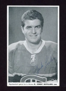 Postal promocional firmada por Corby Distillers Jack Leclair Canadiens de la década de 1950 27380 - Imagen 1 de 2