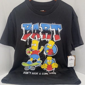 T-Shirt Simpsons Bart Merchandise Ufficiale I Simpson Grigio Taglia Large Crop Fit - Foto 1 di 10