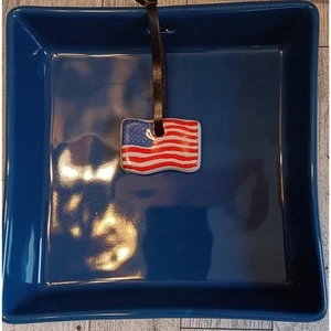 Rae Dunn "Let Freedom Ring" Napkin Holder NEW Flag Hold Napkins - Picture 1 of 6