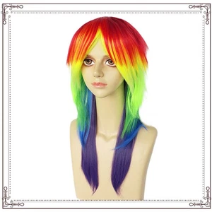 Friendship Is Magic Lange Cosplay Perücke Halloween Perücken My Little Pony Rainbow Dash - Bild 1 von 4