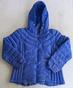 Andrew Marc Damen gefütterte Jacke mit Kapuze royalblau Reißverschluss Gr. XXL - packbar - Bild 1 von 16
