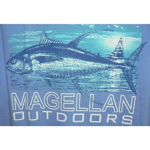 Magellan Outdoors Mens in Frame Short Sleeve Bluefin Tuna T-Shirt in Blue Medium - Picture 1 of 4