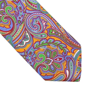 Peter Millar Mens Multicolor Vibrant Paisley Neck Tie 100% Silk made in Italy - Picture 1 of 7