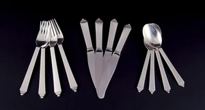 Georg Jensen Pyramid. Complete lunch service for four people. Sterling silver. - Picture 1 of 6