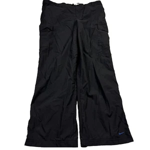Nike Vintage Mens Cargo Windbreaker Pants Mesh Lined Nylon Athletic Black Medium - Picture 1 of 12