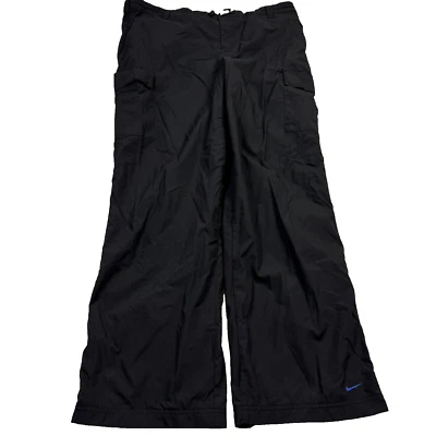 Nike Vintage Mens Cargo Windbreaker Pants Mesh Lined Nylon Athletic Black Medium - Image 1 of 4
