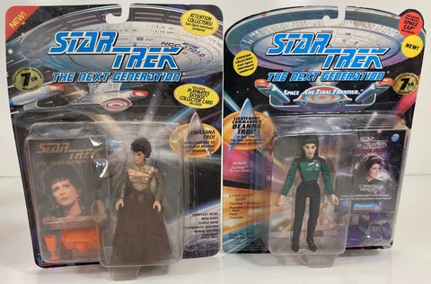 Star Trek Next Generation Lot of Two Figures Lwaxana Troi and Deanna Troi Sealed Cover