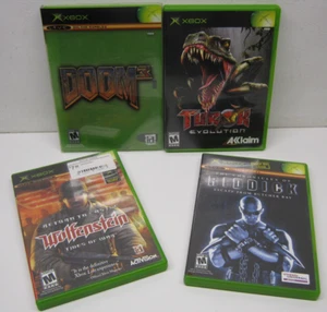 Original Xbox Game Lot Turok Evolution Riddick DOOM 3 Wolfenstein Tides Used - Picture 1 of 13