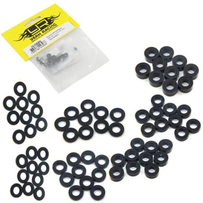 NEW Yeah Racing YA-0390BK Alum M3 Flat Washers 0.25-3mm 10 ea BLK FREE US SHIP - Image 1 of 2