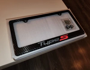 Gray Acura Type S 100% Carbon Fiber License Plate Frame MDX, TL or TLX - Picture 1 of 8