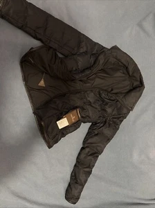 MONCLER Size 2 Black Vintage 00s Brown Label Reversible Women Down Filled Jacket - Picture 1 of 22