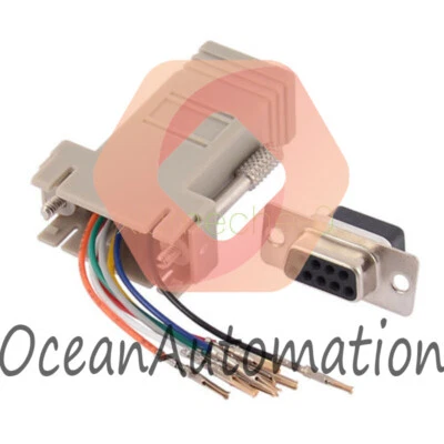DB9 Female to RJ45 Female F/F RS232 Modular Adapter Converter Extender - Image 1 of 4
