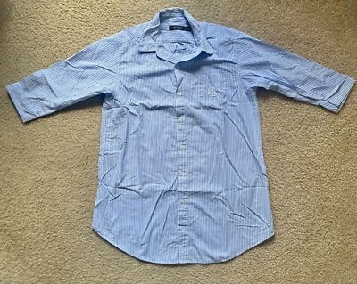 Camisa de dormir Lauren Ralph Lauren RLL Oxford listrada azul feminina tamanho M média - Imagem 1 de 4
