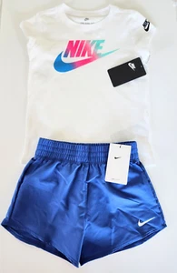 NIKE Logo T-Shirt and Dri-Fit shorts Girl's Youth Size 6 - Picture 1 of 10