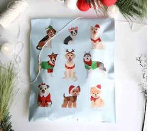 25 Weihnachten Poly Versandtaschen Kunststoff Umschläge Versand/Geschenktüten Hunde SmileMail - Bild 1 von 2