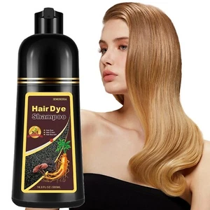 Natural Blonde Brown 3-IN-1 Golden Hair Dye Shampoo 500ml,for All Hair Types - Picture 1 of 24