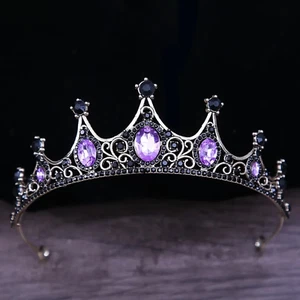 Goth Purple Pale Gold Diadem Krone Vampir Cosplay Halloween Geburtstag schwarz - Bild 1 von 1
