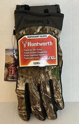 New-HUNTWORTH- REALTREE EDGE -GUNNER -Midweight Gloves- L/XL - WATERREPELLENT - Image 1 of 4