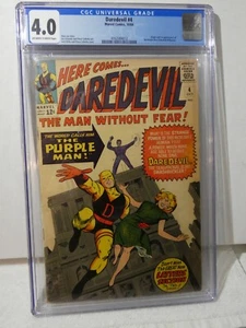 Daredevil #4 Marvel Comics 1964 CGC 4.0 1st Appearance of Purple Man - Picture 1 of 2